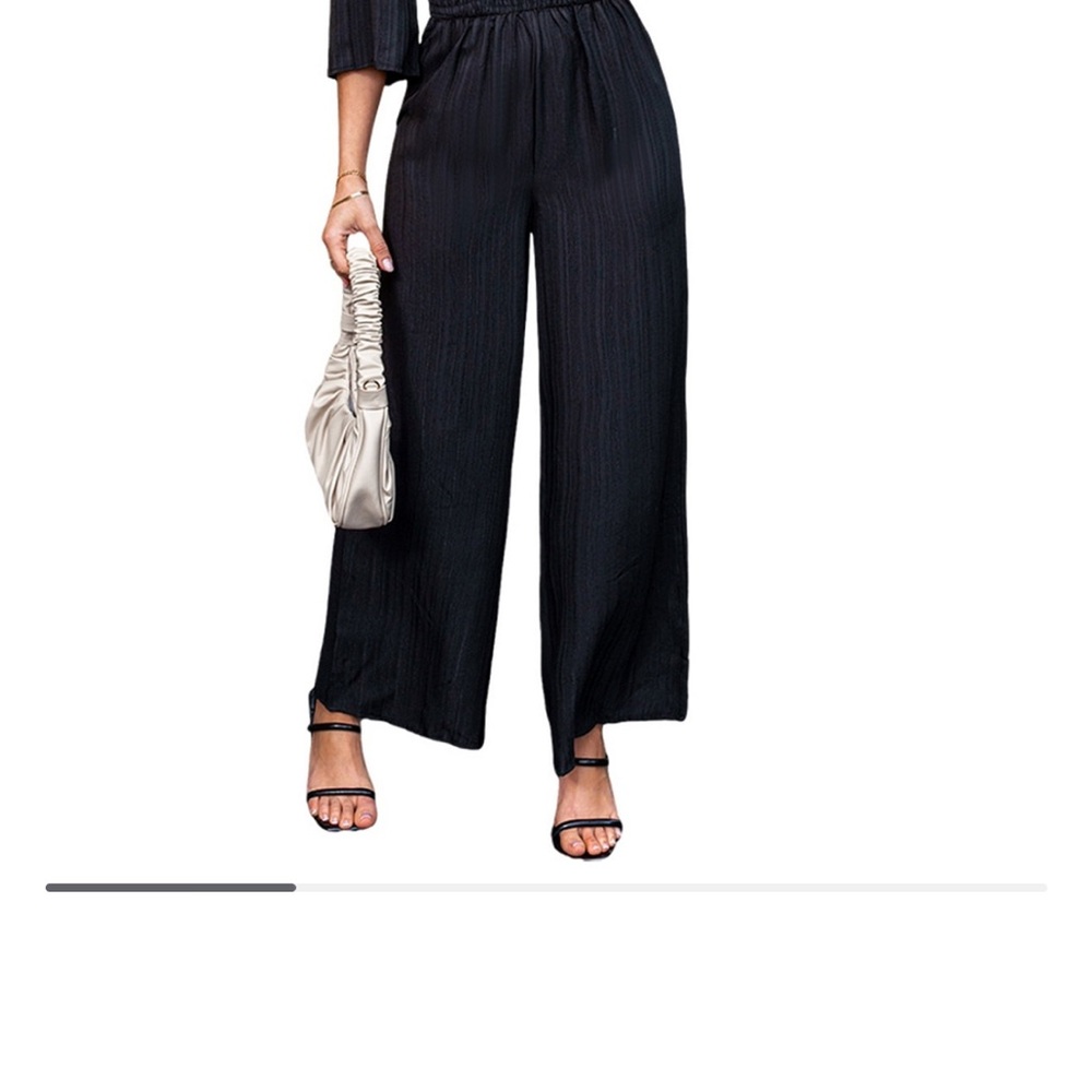 Elegant Black Wide Leg Palazzo Pants